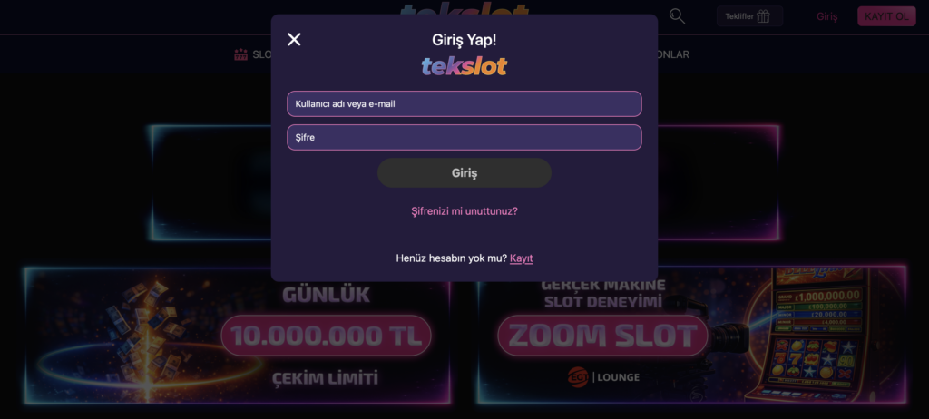 Tekslot - Tekslot Giriş 2 Tekslot Giriş